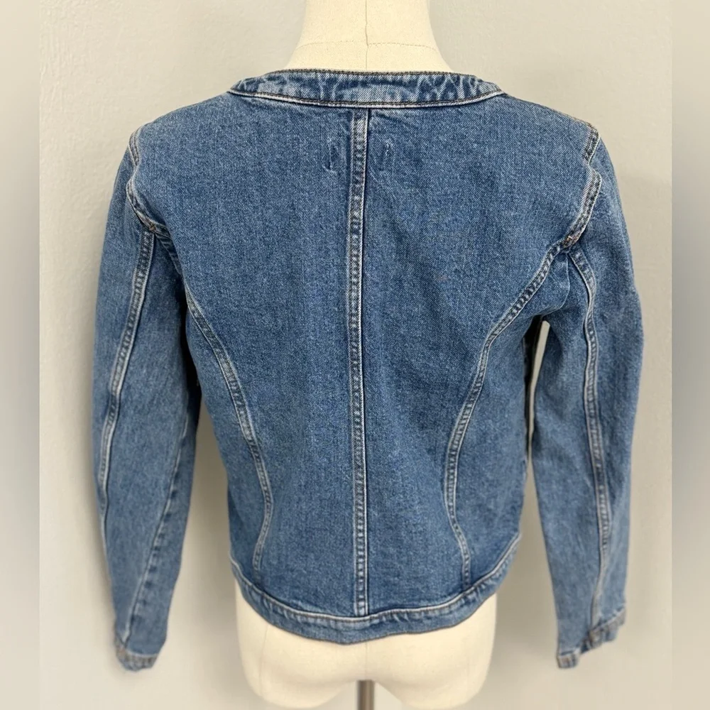 NWT The Loft Petite Blu Jean Denim Jacket Women’s Size XSP Button Front - Picture 3 of 8